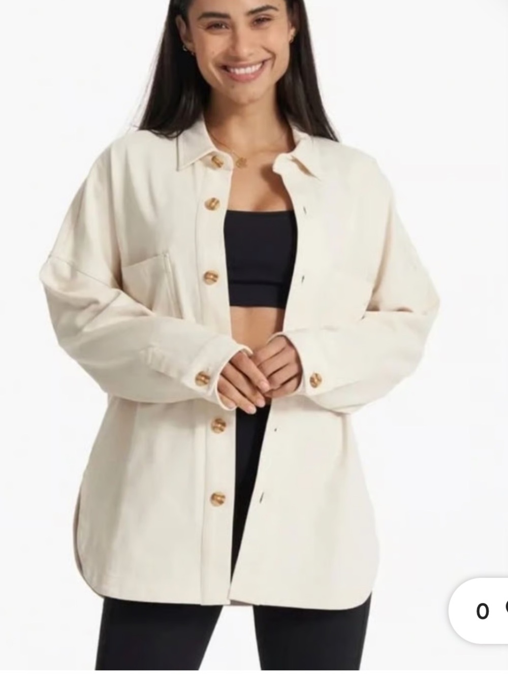 Vuori Mackenzie Shirt Jacket - Ivory/Cream size M/L